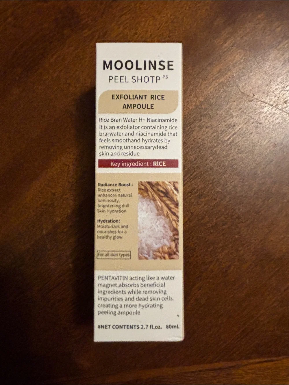 MOOLINSE Exfoliant Rice Ampoule - White & Beige Packaging